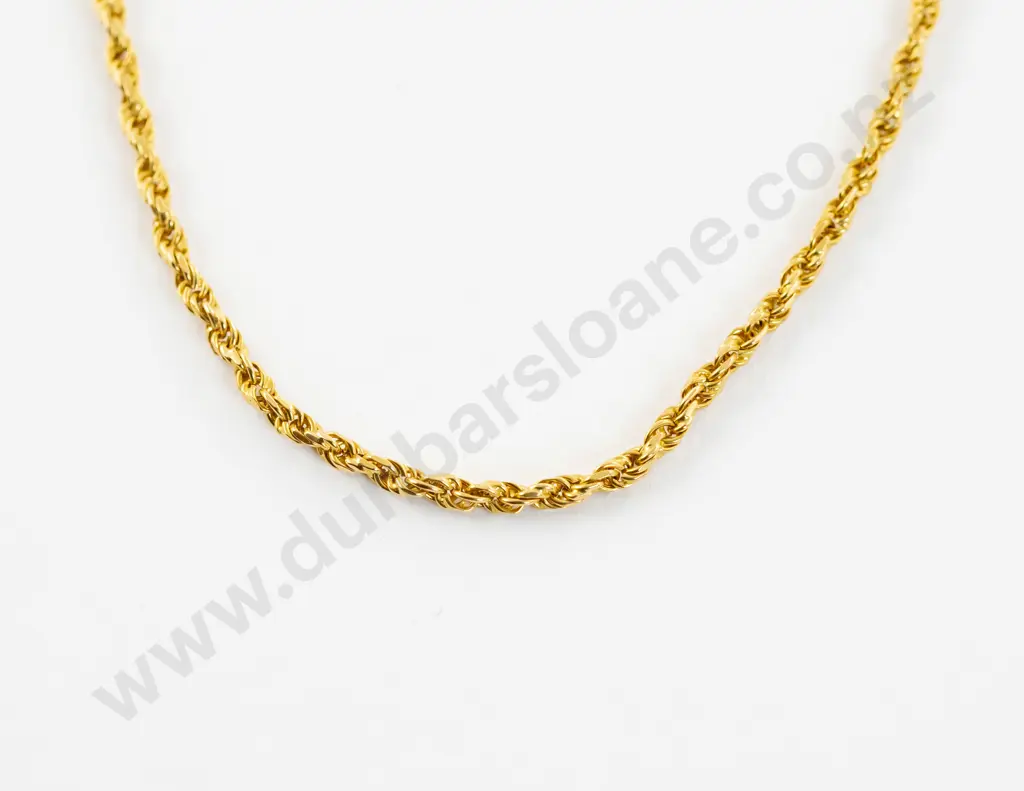 18ct Faceted Rope Twist Neck Chain Image 1++