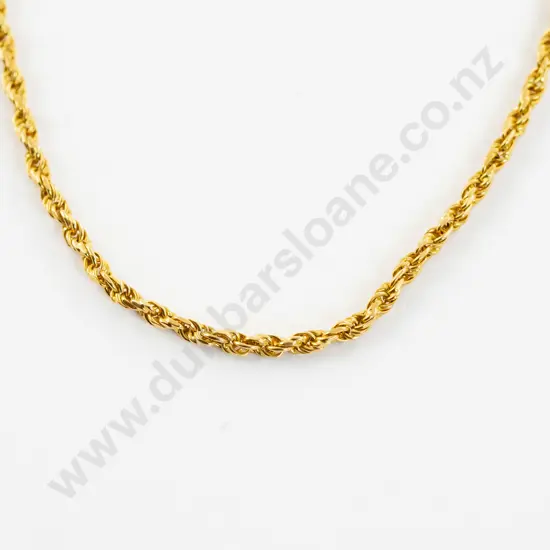 18ct Faceted Rope Twist Neck Chain