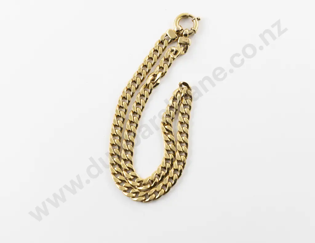 9ct Modern Flat Curb Link Neck Chain Image 1++