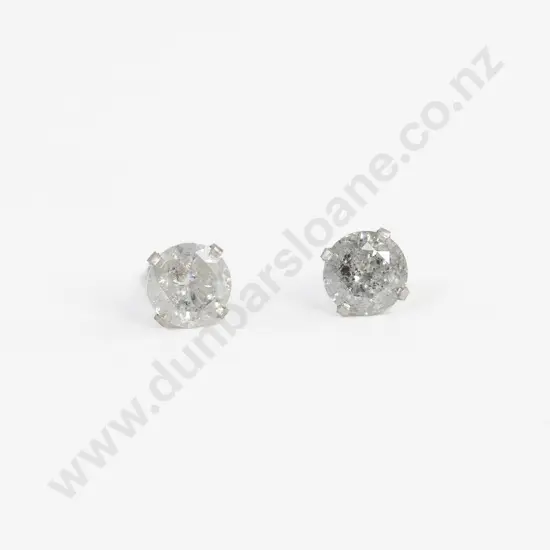 Pair 14ct White Gold Diamond Stud Earrings