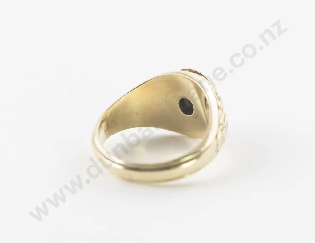 14ct Single Diamond Gents US Naval Academy Ring Image 1++