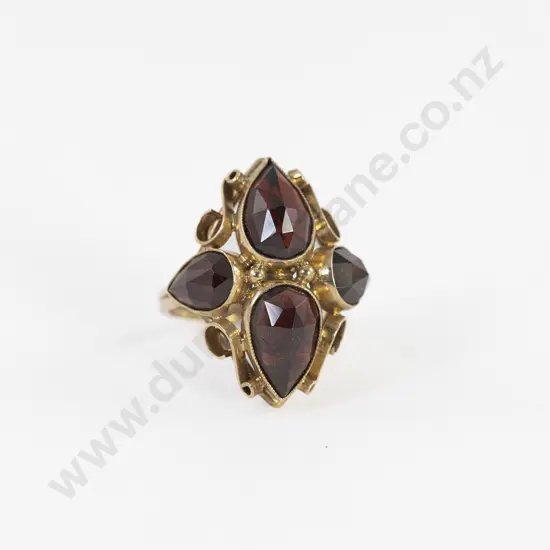 9ct Four Stone Garnet Dress Ring