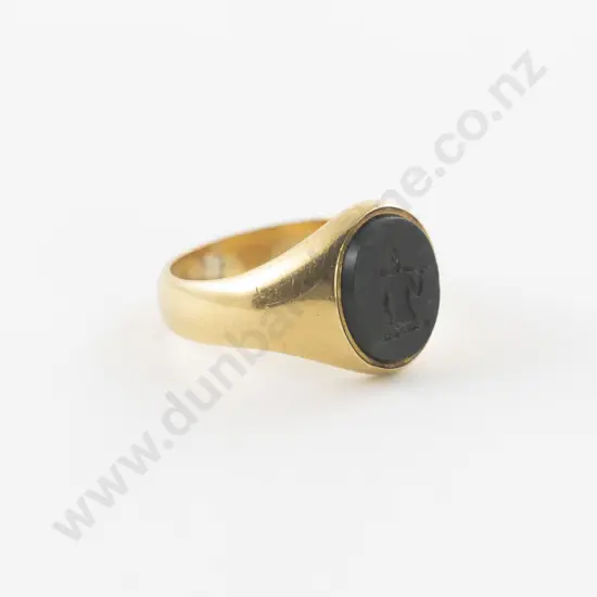 Victorian 18ct Bloodstone Signet Ring