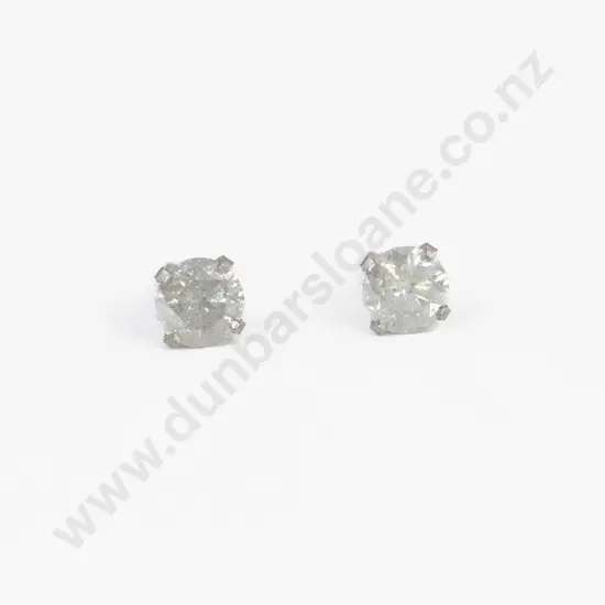 Pair 14ct White Gold Diamond Stud Earrings