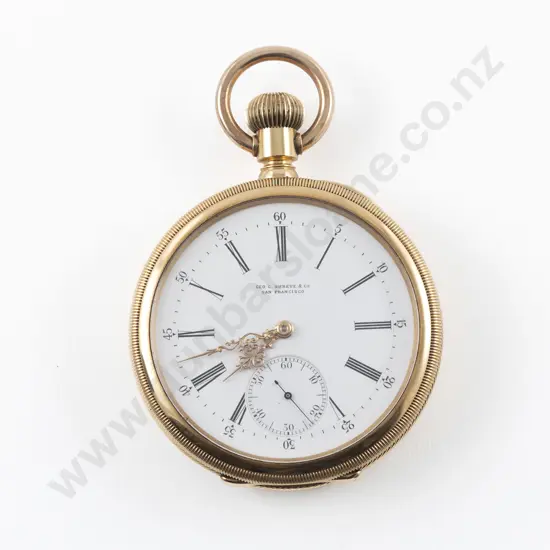 George C Shreve of San Francisco USA 18ct Open Face Lever Wind Pocket Watch