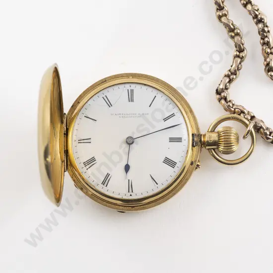 18ct Hunter Cased Lever Wind Small Pocket Watch