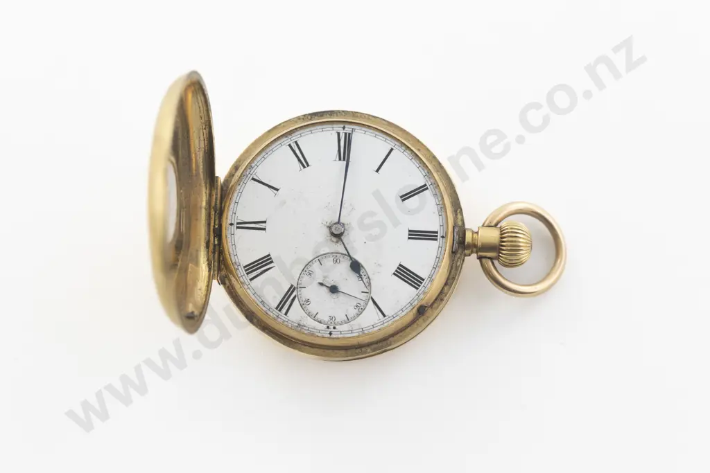 18ct Half Hunter Cased Lever Wind Pocket Watch Image 1++
