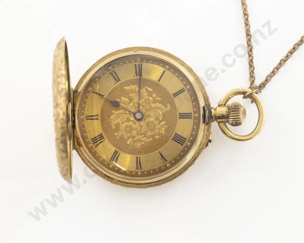 18ct Hunter Cased Lever Wind Pocket Watch Image 1++