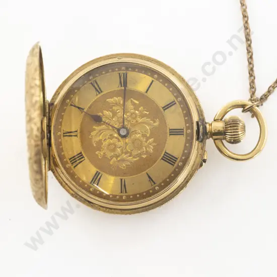18ct Hunter Cased Lever Wind Pocket Watch