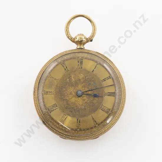Waltham 18ct Open Face Key Wind Pocket Watch