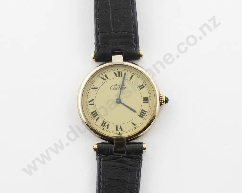 Cartier Must De Vermeil Argent .925 Sterling Silver Gilt Quartz Wrist Watch Image 1++