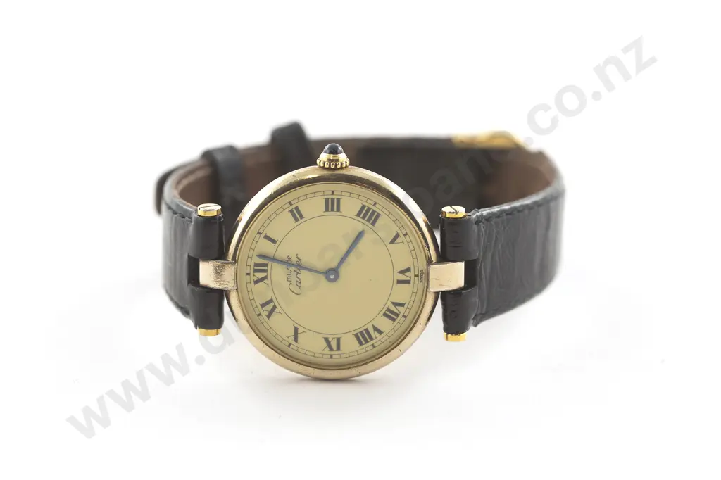 Cartier Must De Vermeil Argent .925 Sterling Silver Gilt Quartz Wrist Watch Image 1++