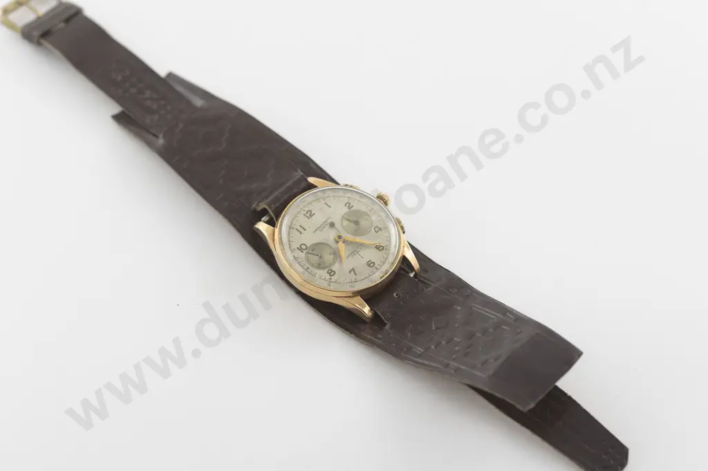 Vintage Chronographe Suisse 18ct Cased Gents Manual Wind Wrist Watch Image 1++