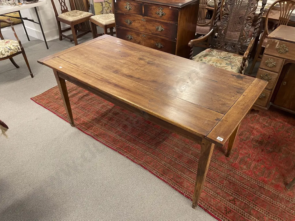 Small C19th French Provincial Fruitwood Dining Table & 8 Bentwood Chairs Image 1++