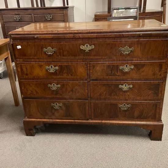 Geo II Walnut & Crossbanded Flat Front Chest Of Drawers