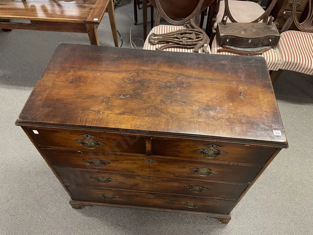 Late Geo II or Early Geo III Walnut Flat Front Chest Image 1++