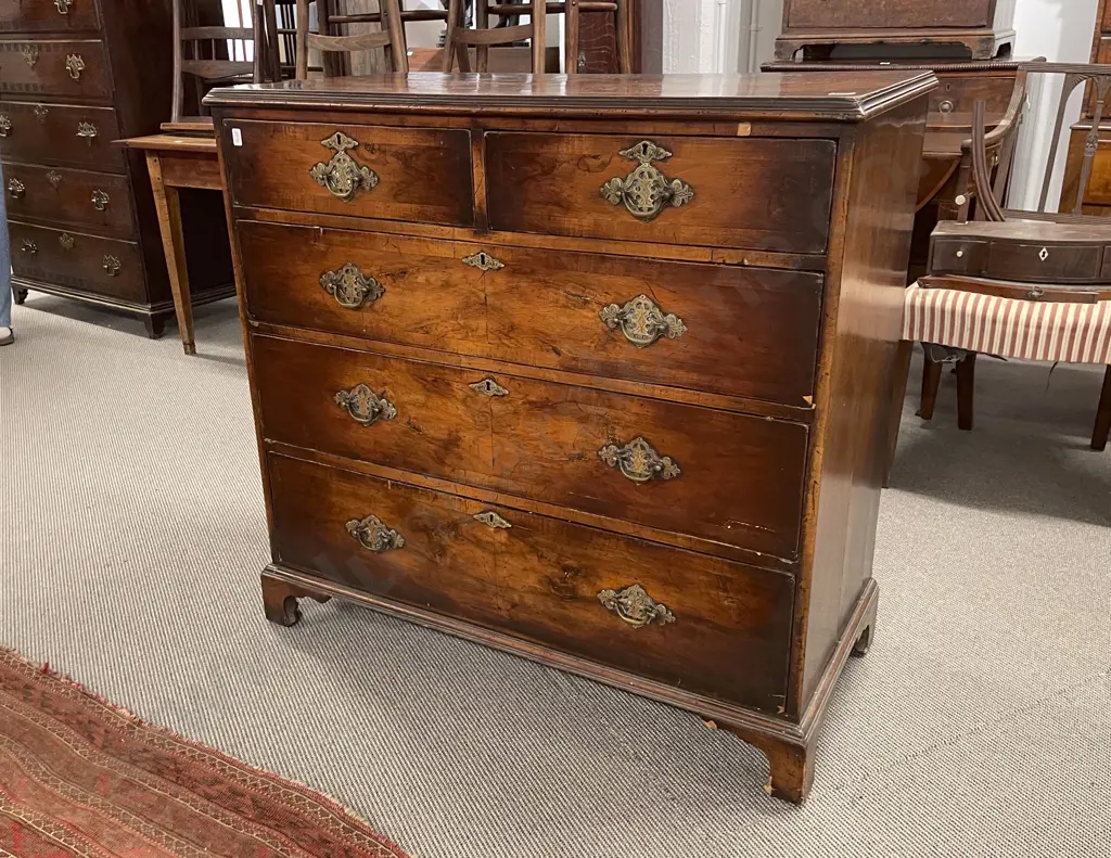 Late Geo II or Early Geo III Walnut Flat Front Chest Image 1++