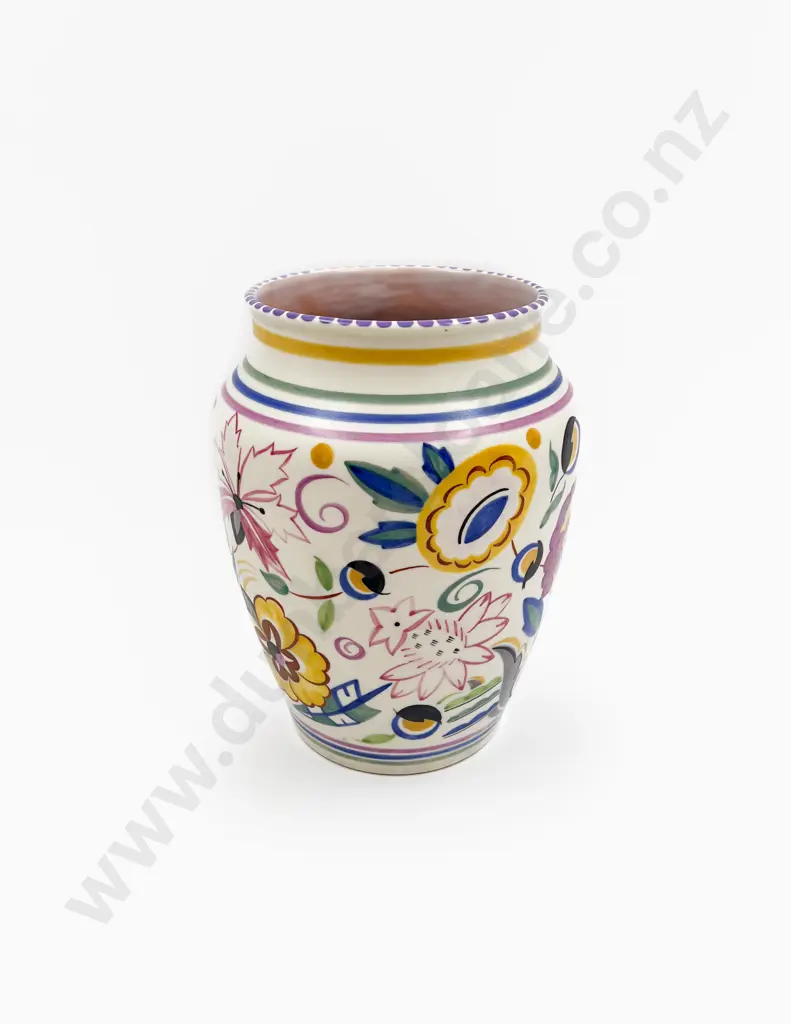 Floral Decorated Poole Vase Image 1++