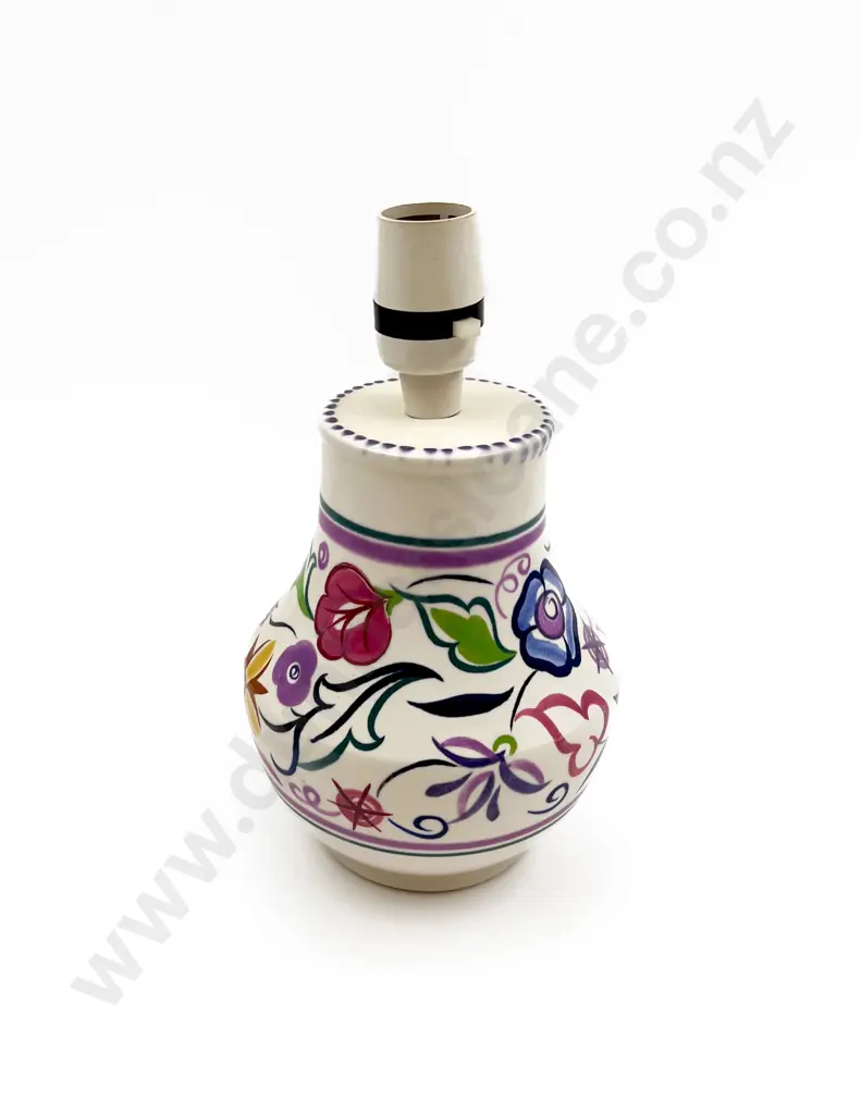 Floral Decorated Poole Table Lamp Image 1++