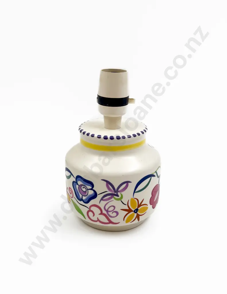 Floral Decorated Poole Table Lamp Image 1++