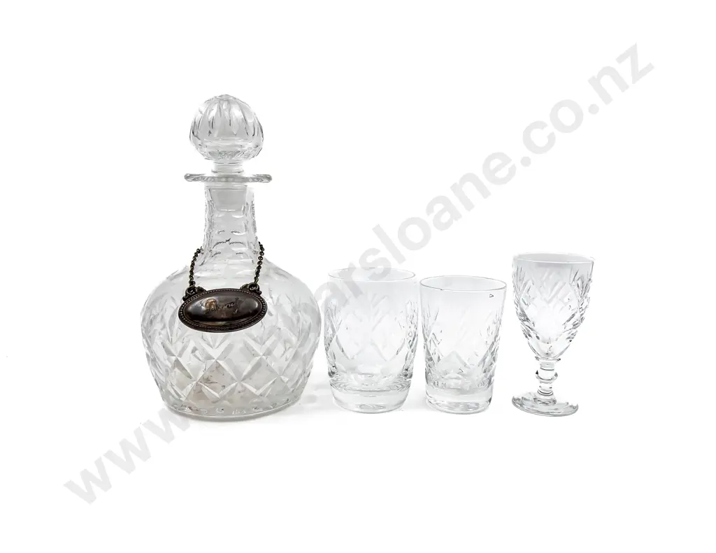 Qty of Webb & Corbett Crystal together with Decanter Image 1++