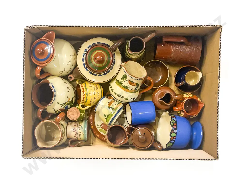 Box Quantity of Assorted Torquay Ware & Other Stoneware etc Image 1++