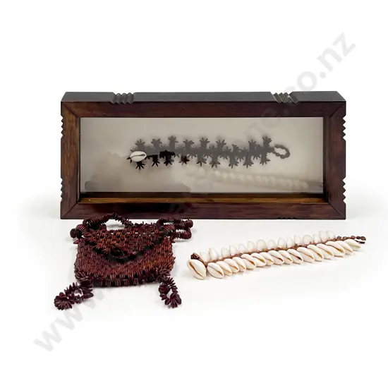 Pacific Seed Bag together with Shell Bracelet & Framed Example