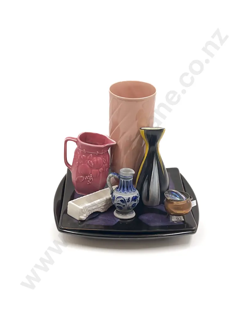 Quantity of Assorted incl Pottery Platters & Jugs together with Paua & S/S Salt & Matching Spoon Image 1++