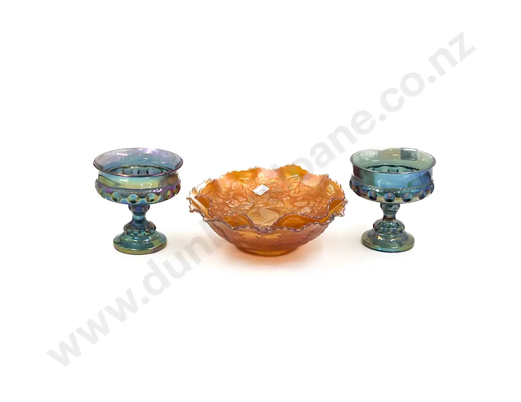 Four Pieces of Carnival Glass Image 1++