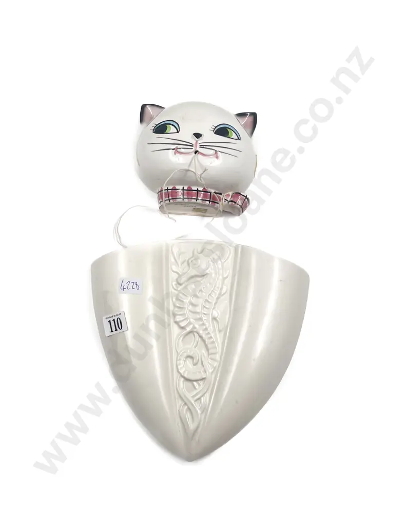 Sylvac Wall Pocket together with Vintage Cat Form String Holder Image 1++