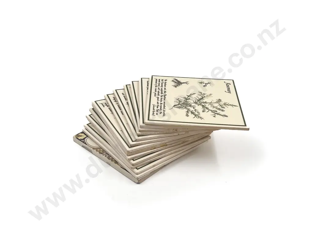 Thirteen Botanical Study Tiles & One Other (14) Image 1++