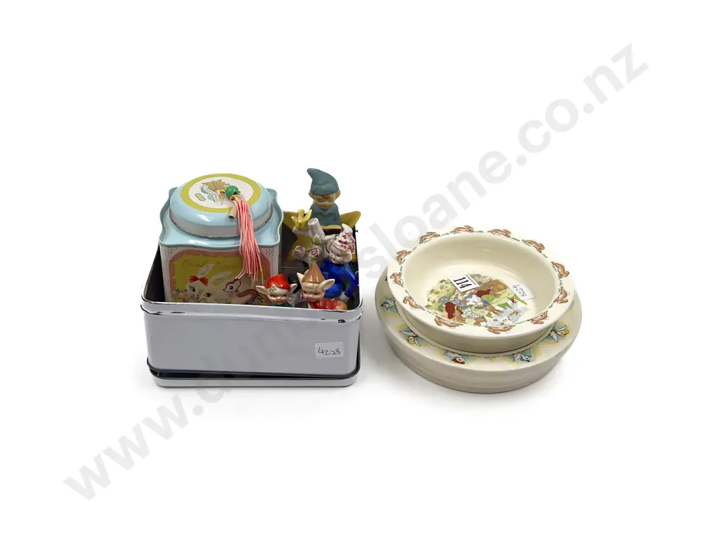 Quantity of Assorted Vintage Pixie Ornaments together with Bunnykins Bowl & Others Image 1++