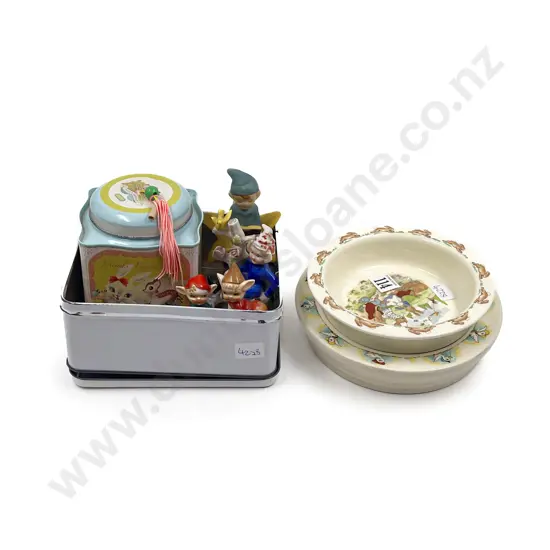 Quantity of Assorted Vintage Pixie Ornaments together with Bunnykins Bowl & Others