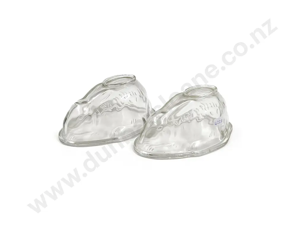 Pair of Vintage Bunny Form Glass Jelly Moulds Image 1++
