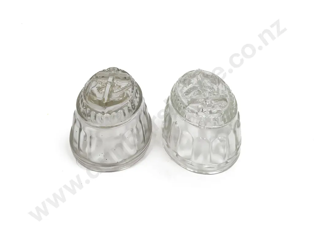 Pair of Vintage Glass Jelly Moulds with Anchor Motif Image 1++