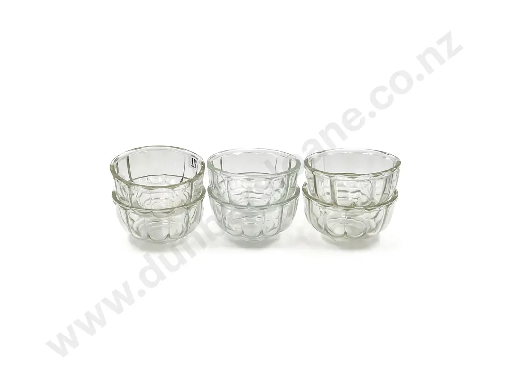 Matched Set of Six Vintage Glass Jelly Moulds Image 1++