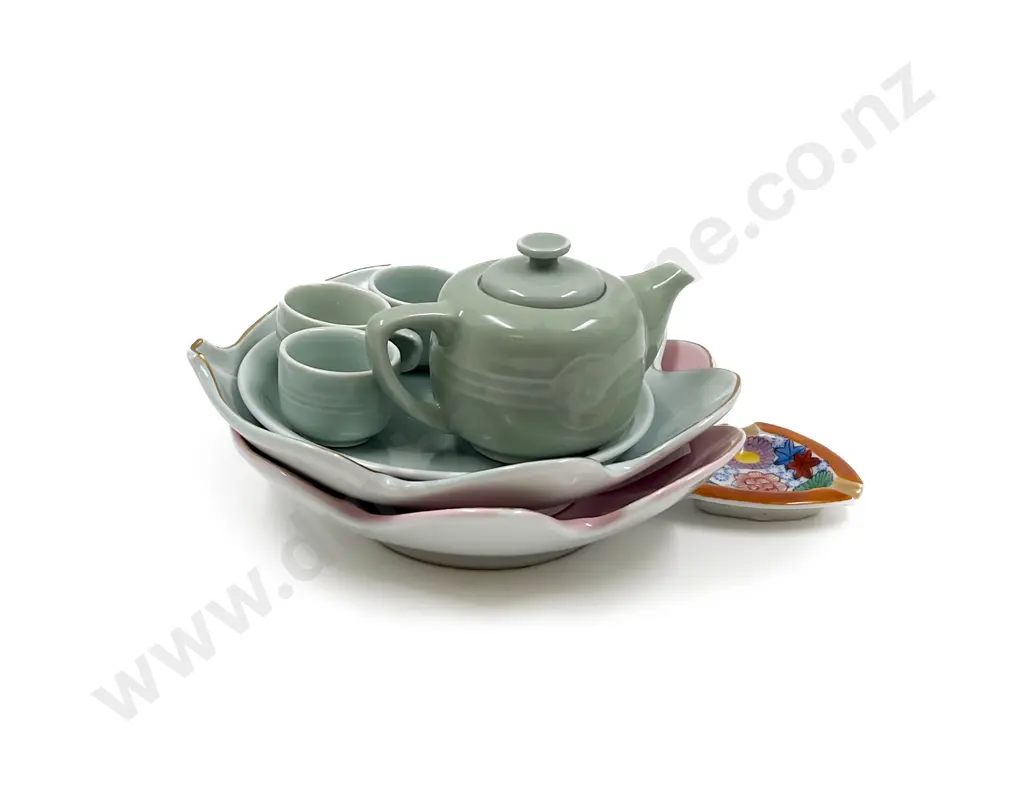 Celadon Glazed Childrens Teaset together with Assorted Image 1++