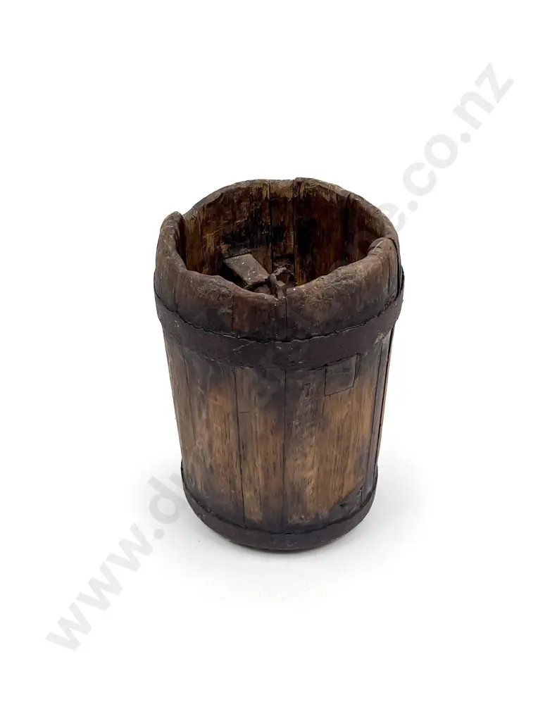 Vintage Wooden Steel Bound Well Bucket Image 1++
