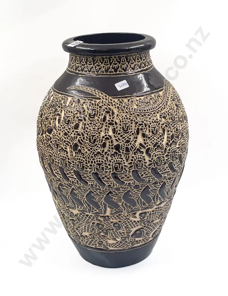 Vietnamese Relief Moulded Large Vase Image 1++