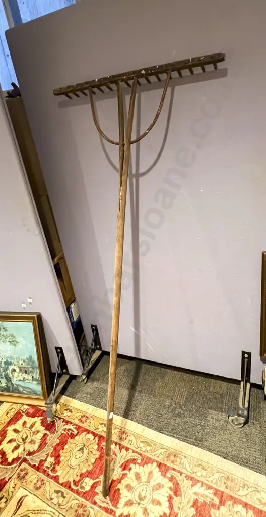 Vintage Wooden Garden Rake Image 1++