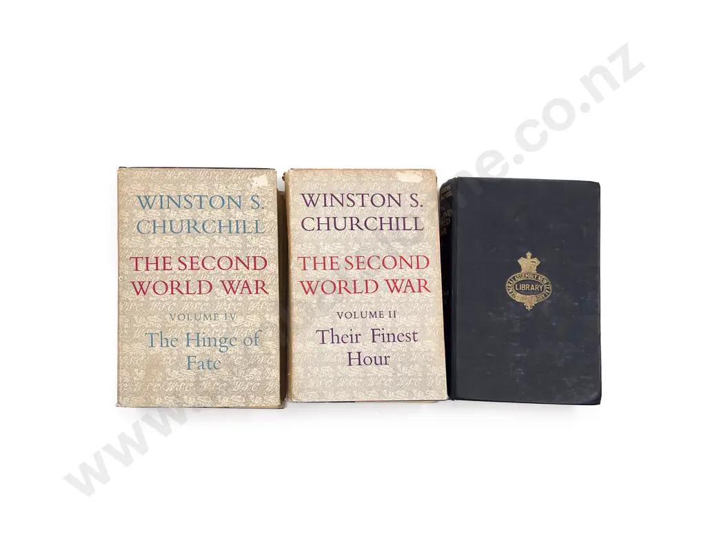Three Volumes of Winston Churchill's "The Second World War" Image 1++