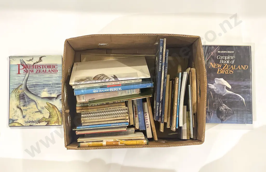 Box of Assorted NZ Books incl Ornithological Reference Image 1++