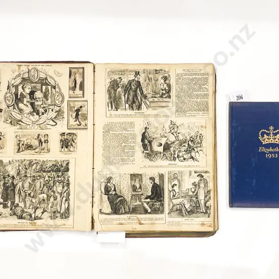 Victorian C1880's Weekly Journal Article Scrap Book and two Royal books