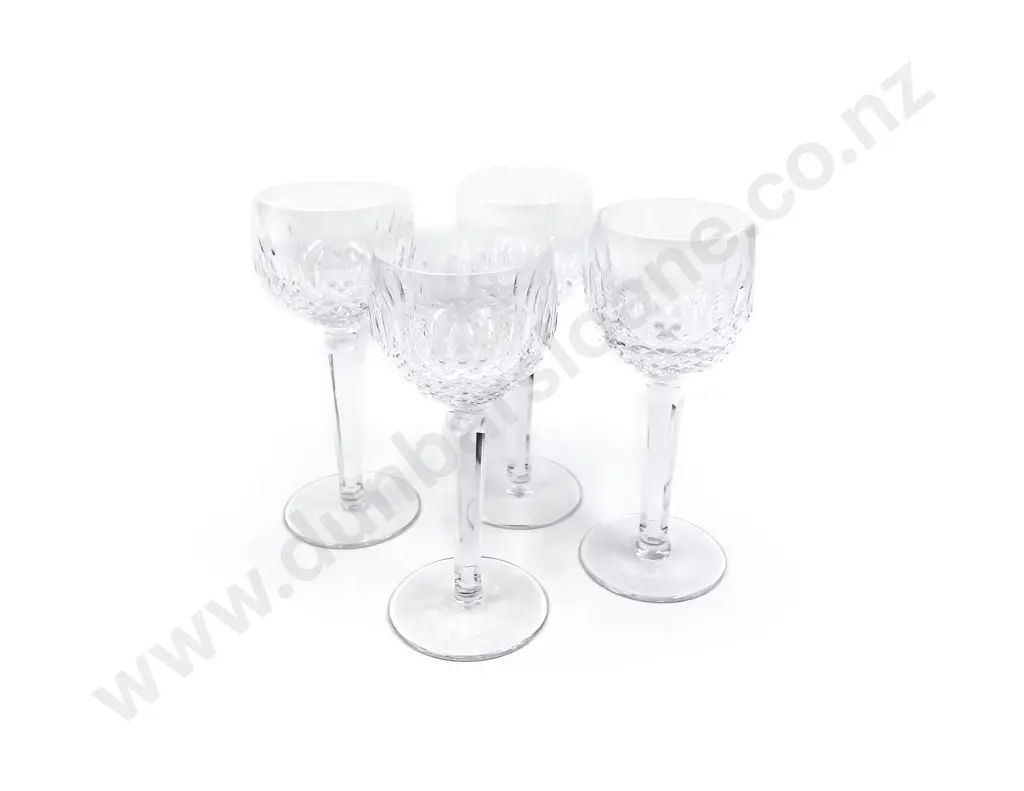 Four Waterford Crystal Long Stem Wine Glasses Image 1++