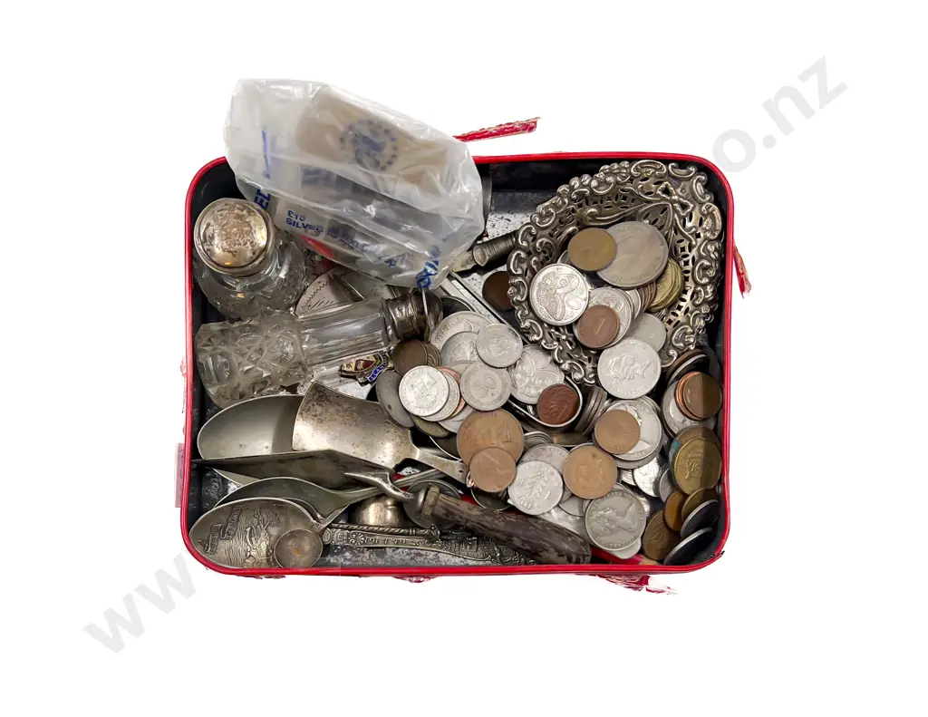 Two S/S Dishes together with Assorted & Loose Coinage etc Image 1++