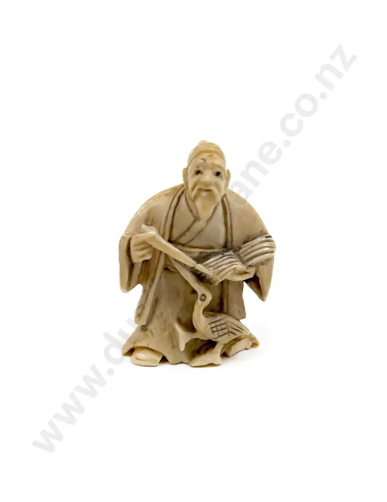 Ivory Netsuke of Old Man Image 1++