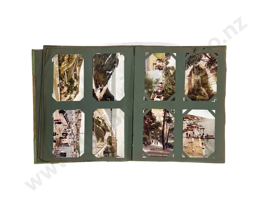 WWI War Time Postcard Album with Various Black & White Postcards Image 1++
