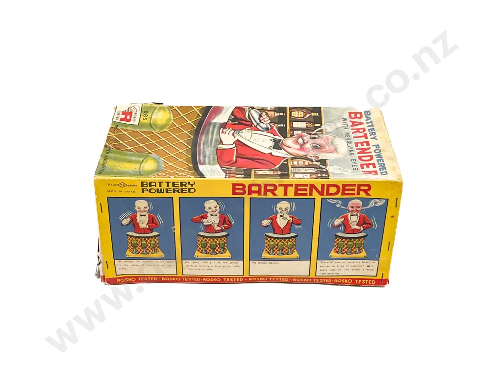 Boxed Battery Powered Bar Tender Rosko Toys Image 1++