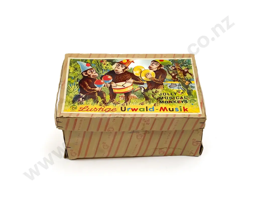 Boxed German Jolly Musical Monkeys Clockwork Image 1++