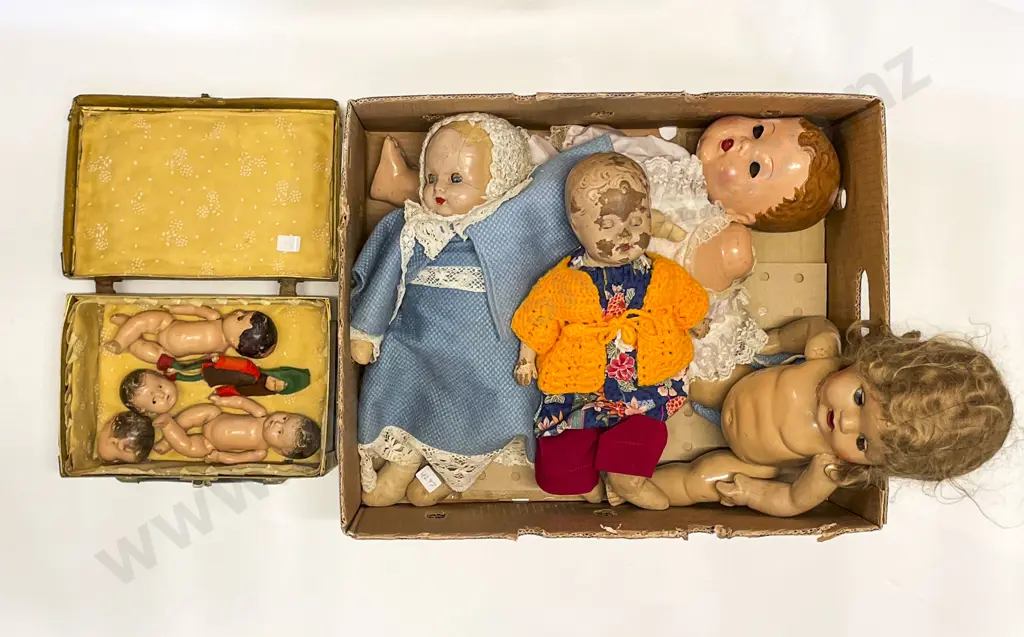 Quantity Circa 1930's Vintage All Composition Dolls Image 1++